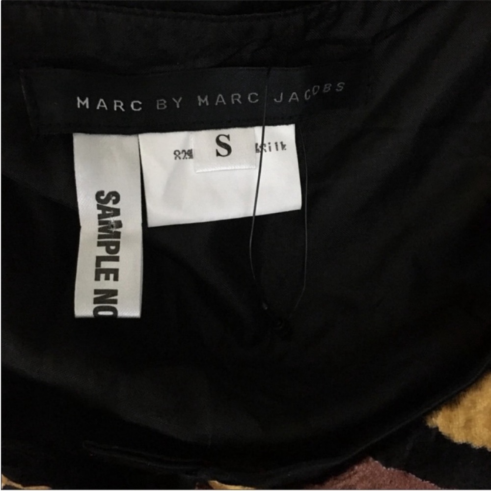 Marc Marc Jacobs SAMPLE Velvet Dress Women’s S Chevron Short Sleeve Crew Neck - Picture 7 of 9